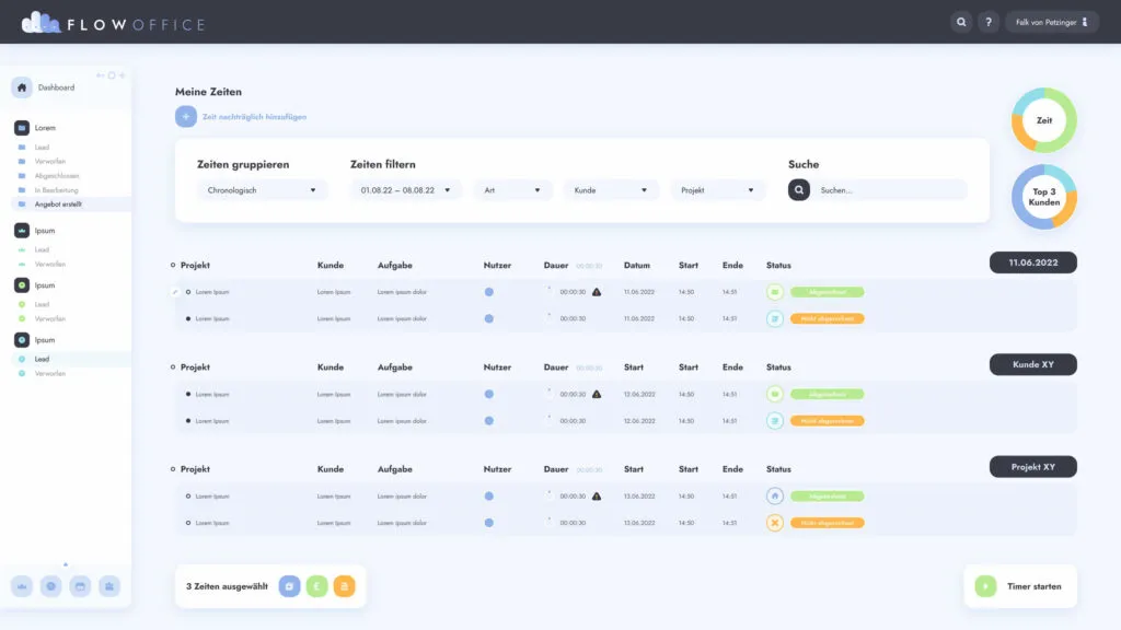 Flow Office: Smarte Zeiterfassung